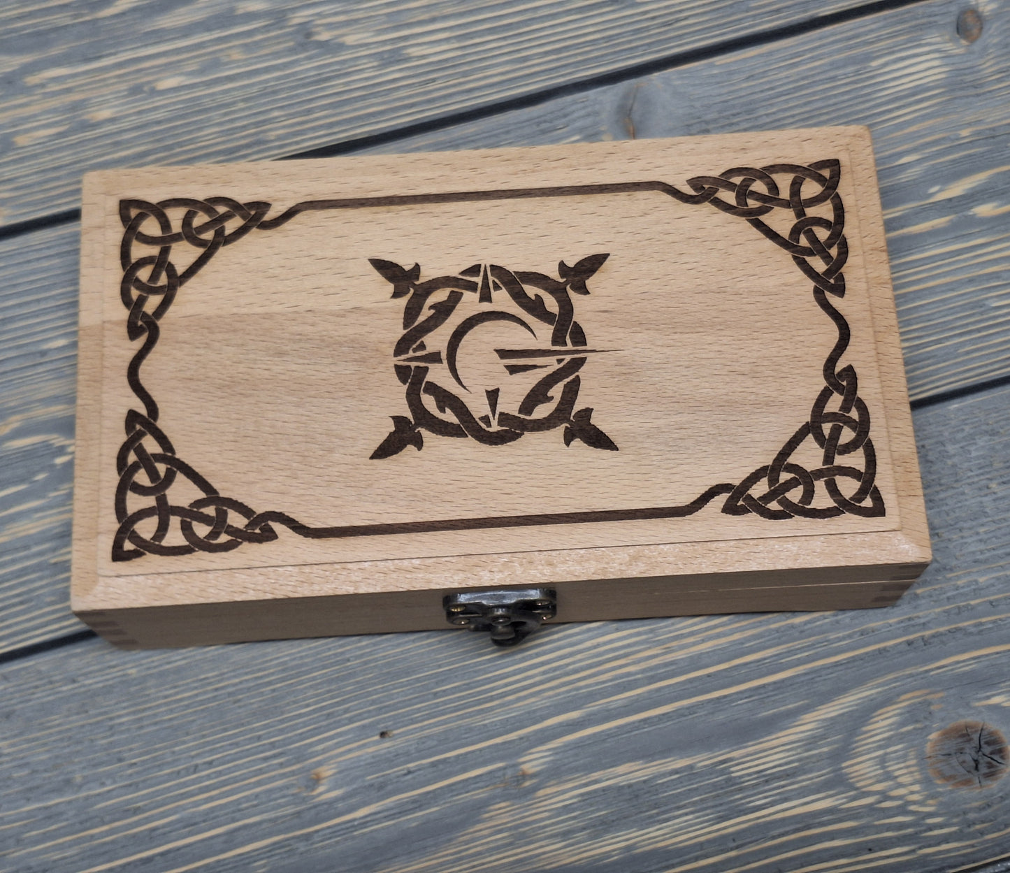 Elf Ear Box of Holding, Engraved Wood
