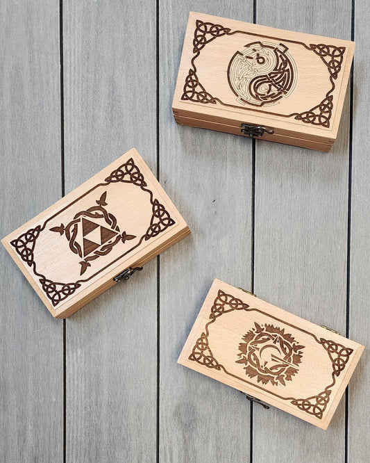 Elf Ear Box of Holding, Engraved Wood