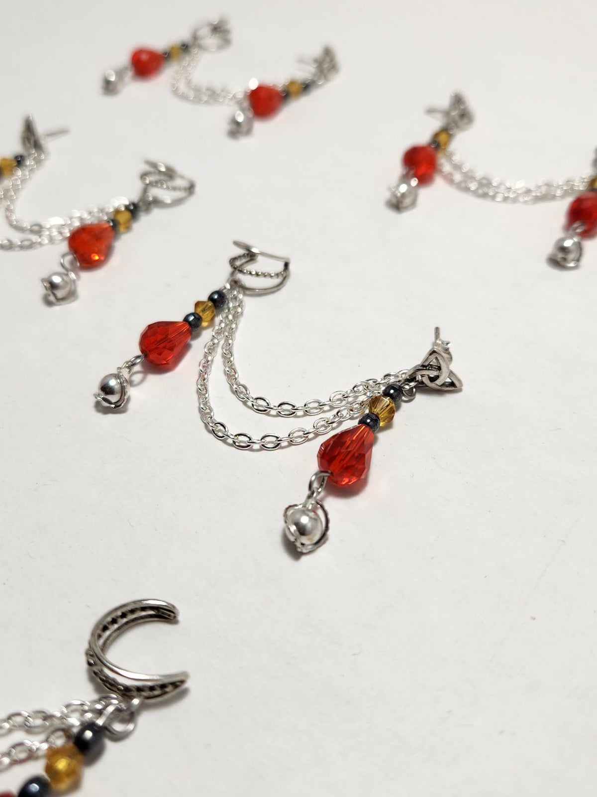 Ember Glow Fancy Chain Ear Cuff
