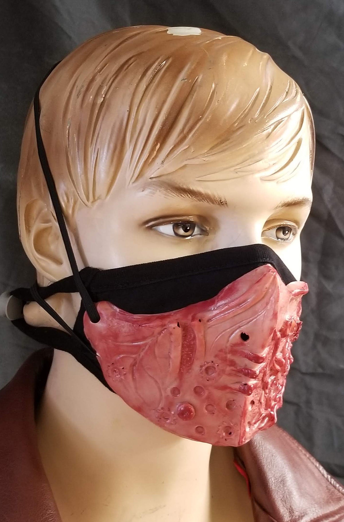 Biomorphic Mask covering - Ruby Red