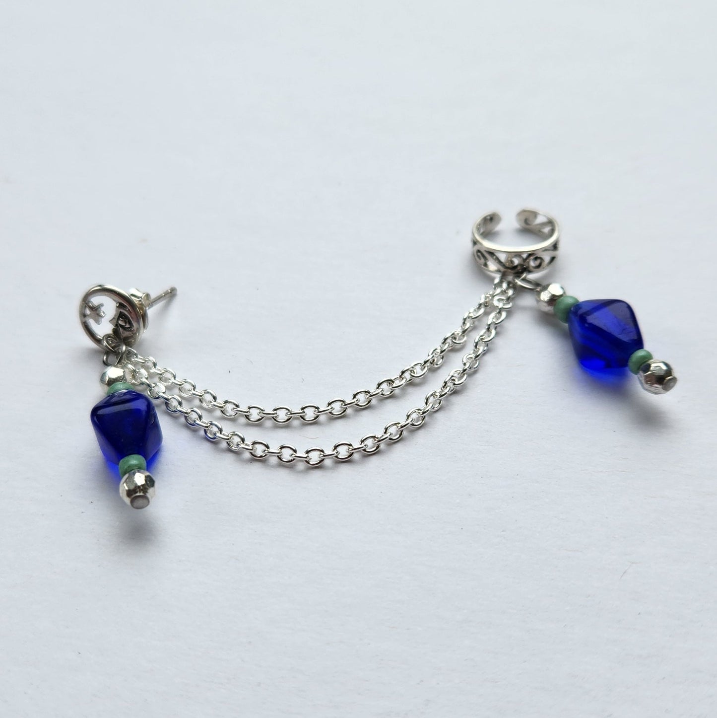 Blue Moon Chain Ear Cuff