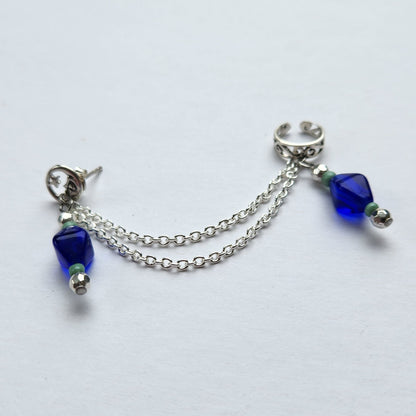 Blue Moon Chain Ear Cuff