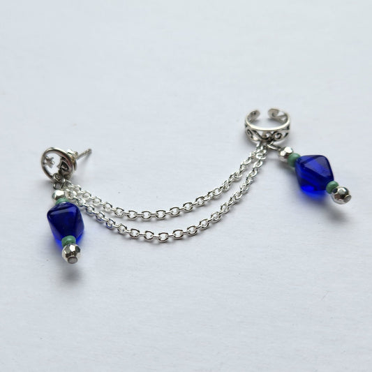 Blue Moon Chain Ear Cuff