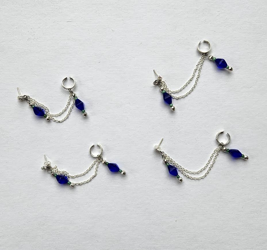 Blue Moon Chain Ear Cuff