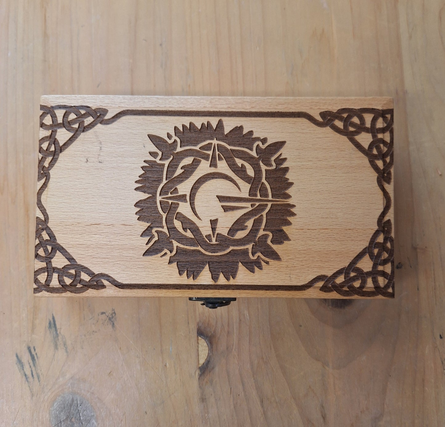 Elf Ear Box of Holding, Engraved Wood