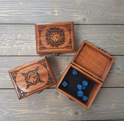 Elven Geek Dice Box, Engraved Wood