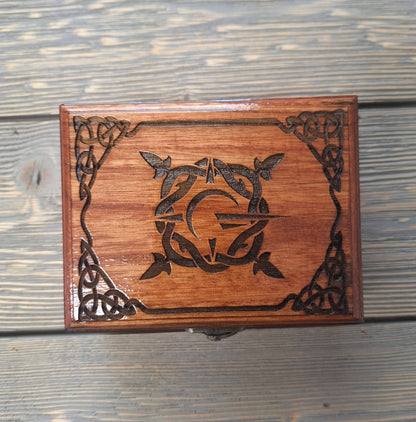 Elven Geek Dice Box, Engraved Wood