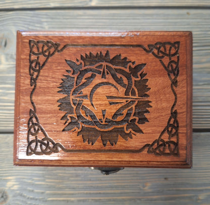 Elven Geek Dice Box, Engraved Wood