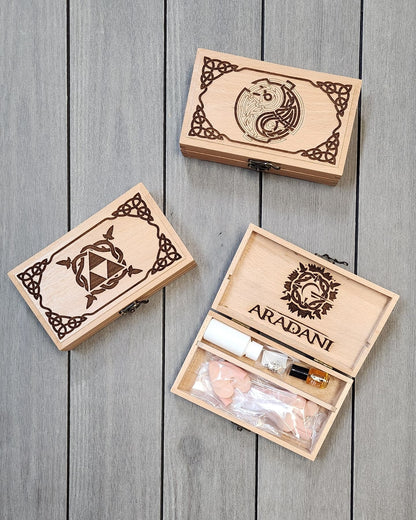 Elf Ear Box of Holding, Engraved Wood