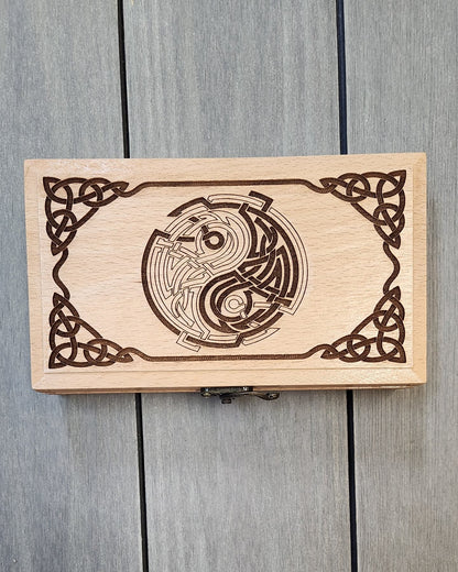Elf Ear Box of Holding, Engraved Wood