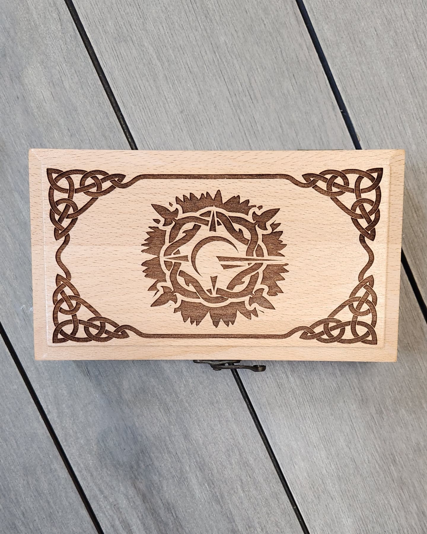 Elf Ear Box of Holding, Engraved Wood