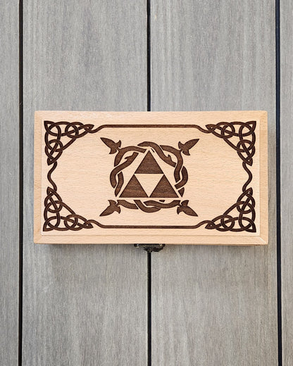 Elf Ear Box of Holding, Engraved Wood