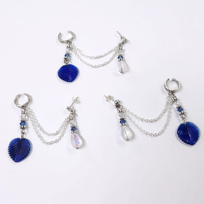 Winter Leaf Chain Ear Cuff