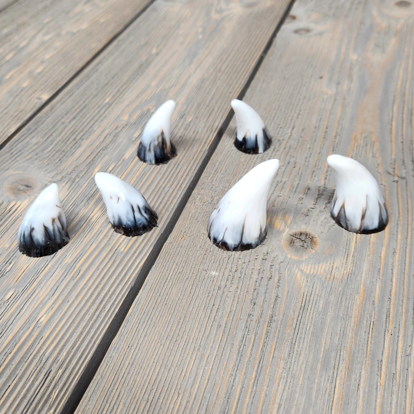 Assorted Aradani Resin Glue-on Horns - Aged Bone Swirl