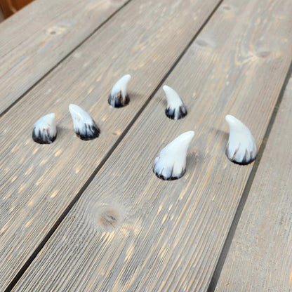 Assorted Aradani Resin Glue-on Horns - Aged Bone Swirl