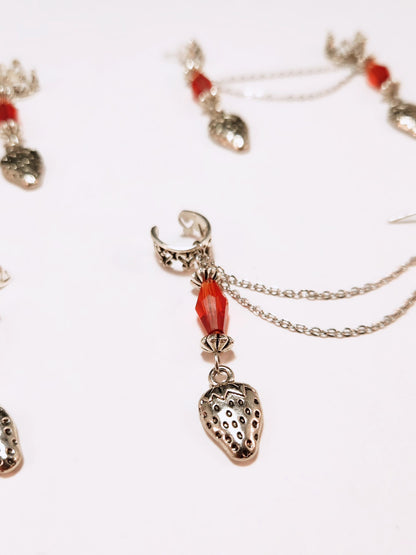 Strawberry Chain Ear Cuff