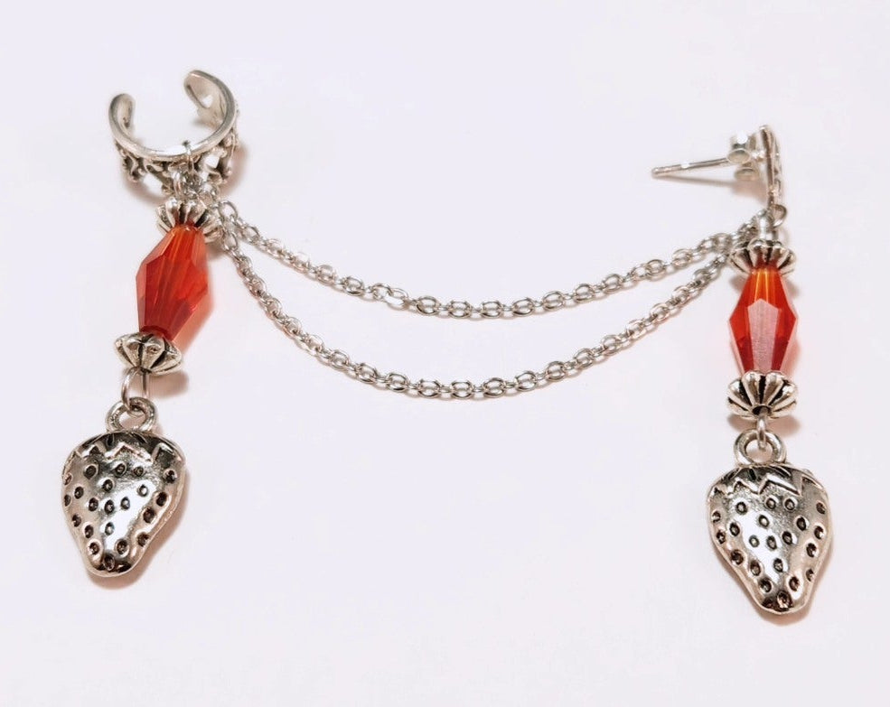 Strawberry Chain Ear Cuff