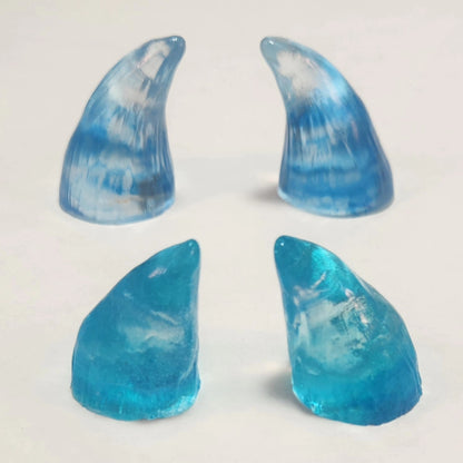 Assorted Aradani Resin Glue-on Horns - Blue and Purple Smoke