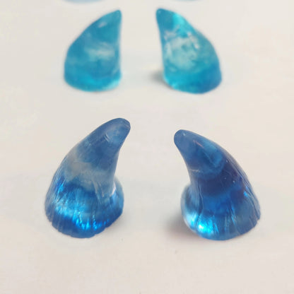 Assorted Aradani Resin Glue-on Horns - Blue and Purple Smoke