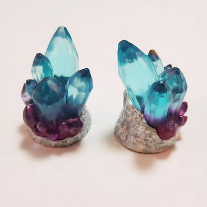 Assorted Aradani Resin Glue-on Horns - Magical Teal and Purple