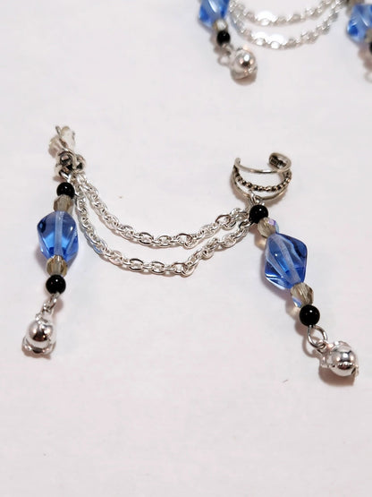 Crystal Lake Chain Ear Cuff