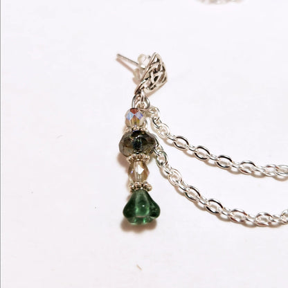 Moss Flower Chain Ear Cuff