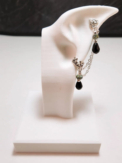 Royal Gothic Night Fae Fancy Chain Ear Cuff