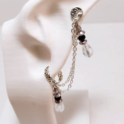 Sparkling Starlight Fancy Chain Ear Cuff