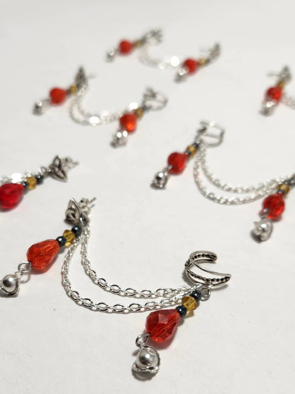 Ember Glow Fancy Chain Ear Cuff
