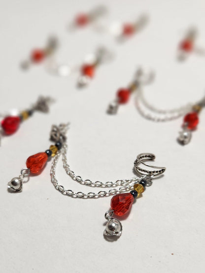 Ember Glow Fancy Chain Ear Cuff