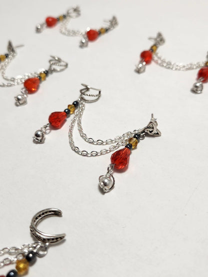 Ember Glow Fancy Chain Ear Cuff
