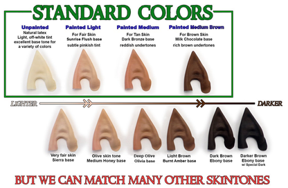 Color chart for skin tones with labeled shades and a range from lighter to darker.