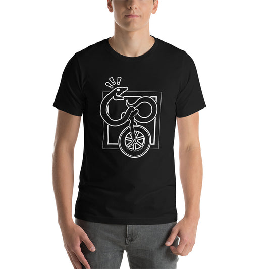 Snake on a Unicycle t-shirt