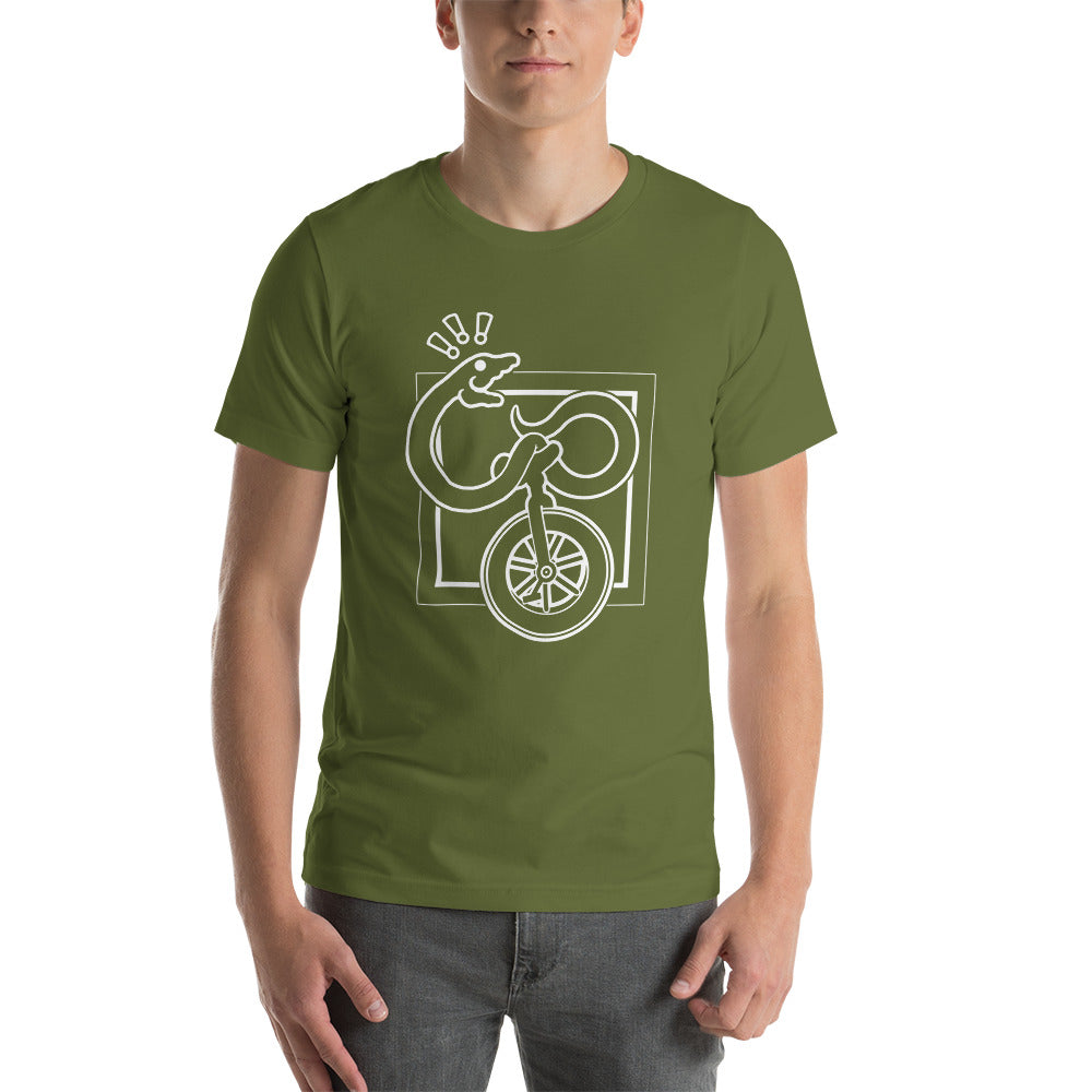 Snake on a Unicycle t-shirt