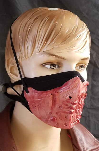 Biomorphic Mask covering - Ruby Red