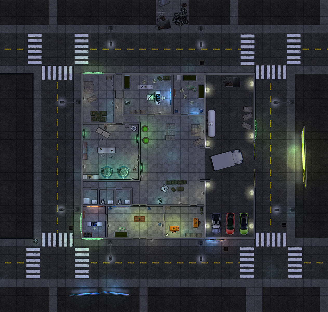 Map - Cyberpunk Biolab (40x38)