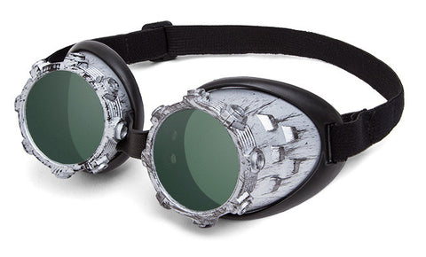 Cybersteam Silver and Green Goggles