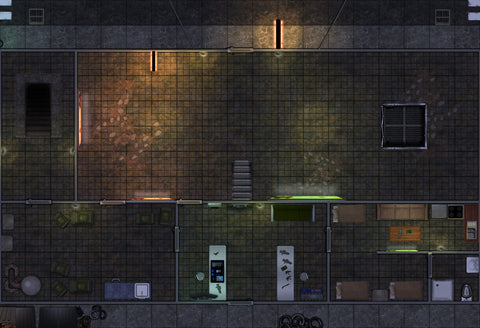 Map - Cyberpunk - Warehouse Hideout (13x19)