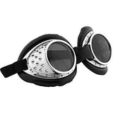 Radioactive Silver and Black Aviator Goggles