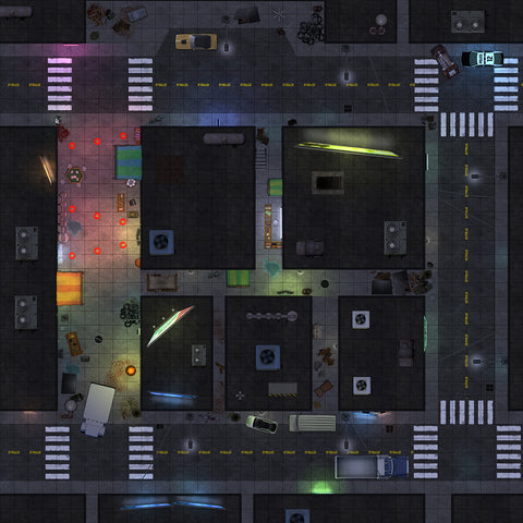 Map - Cyberpunk Street Market (37x37)